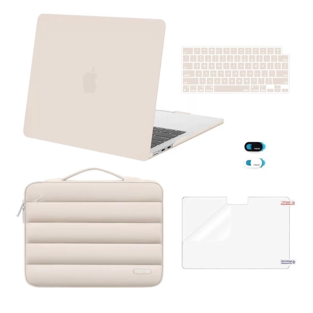 Mosiso Beige MacBook Skin and Accessory Kit
